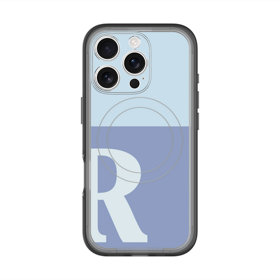 スリムプロテクションプレミアムケース with MagSafe［ オリジナル - initial two tone - R blue ］