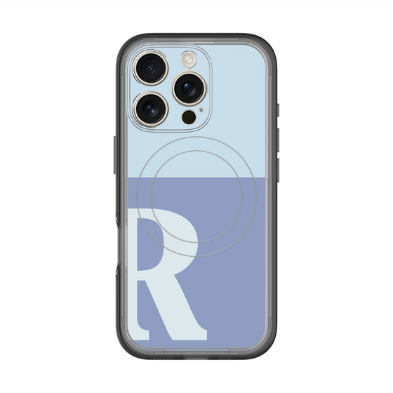 スリムプロテクションプレミアムケース with MagSafe［ オリジナル - initial two tone - R blue ］