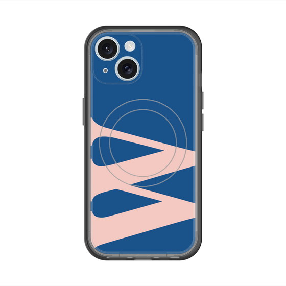 スリムプロテクションプレミアムケース with MagSafe［ オリジナル - initial color - W navy ］