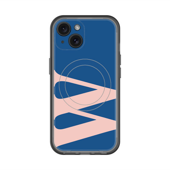 スリムプロテクションプレミアムケース with MagSafe［ オリジナル - initial color - W navy ］