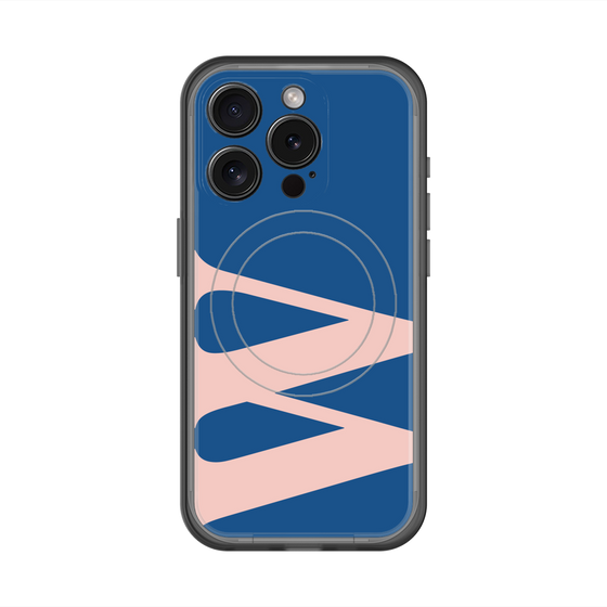 スリムプロテクションプレミアムケース with MagSafe［ オリジナル - initial color - W navy ］