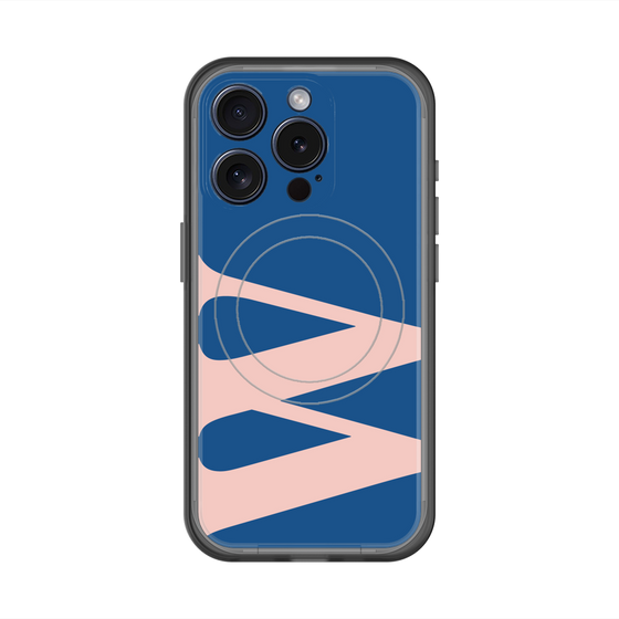 スリムプロテクションプレミアムケース with MagSafe［ オリジナル - initial color - W navy ］