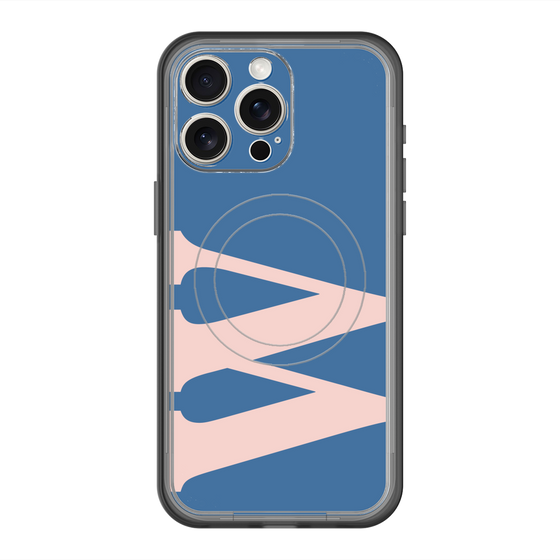 スリムプロテクションプレミアムケース with MagSafe［ オリジナル - initial color - W navy ］