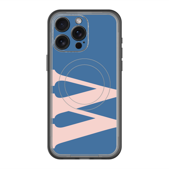 スリムプロテクションプレミアムケース with MagSafe［ オリジナル - initial color - W navy ］