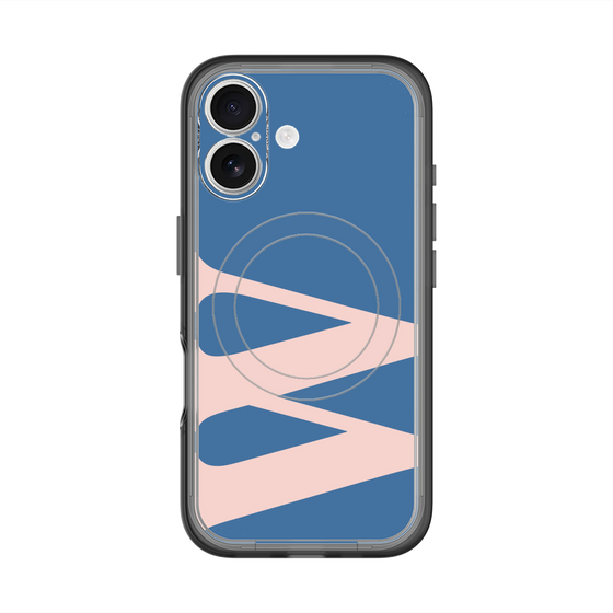 スリムプロテクションプレミアムケース with MagSafe［ オリジナル - initial color - W navy ］