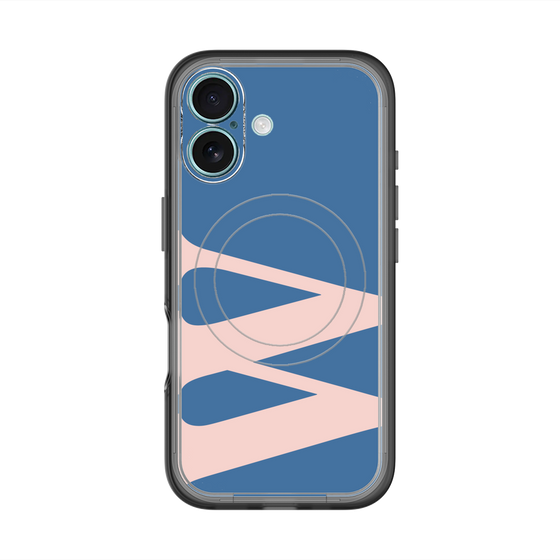 スリムプロテクションプレミアムケース with MagSafe［ オリジナル - initial color - W navy ］