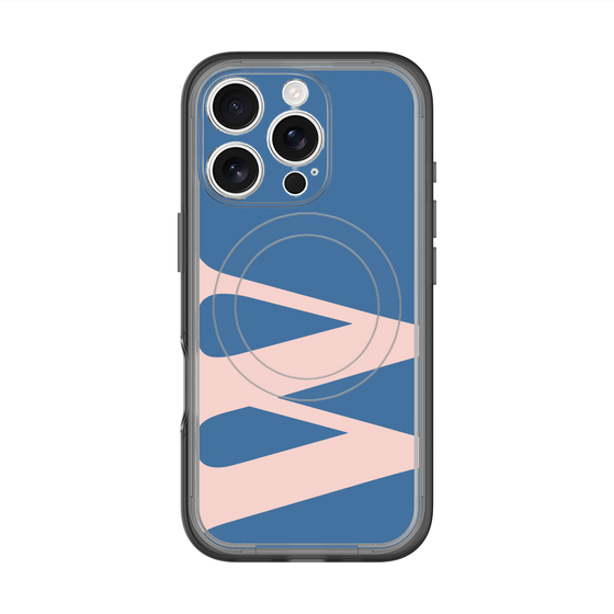 スリムプロテクションプレミアムケース with MagSafe［ オリジナル - initial color - W navy ］