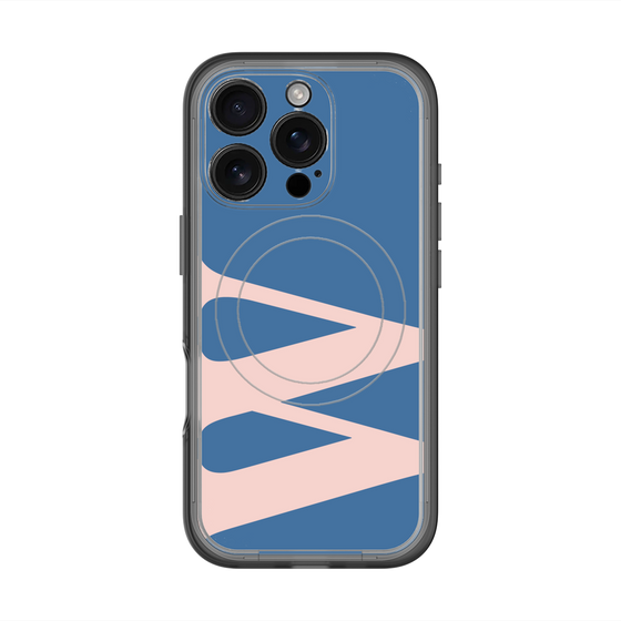 スリムプロテクションプレミアムケース with MagSafe［ オリジナル - initial color - W navy ］
