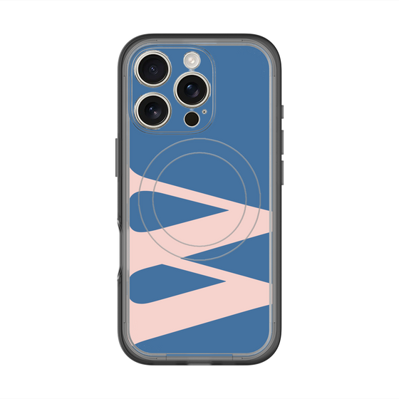 スリムプロテクションプレミアムケース with MagSafe［ オリジナル - initial color - W navy ］