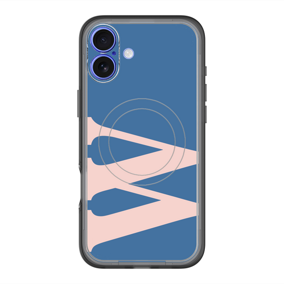 スリムプロテクションプレミアムケース with MagSafe［ オリジナル - initial color - W navy ］