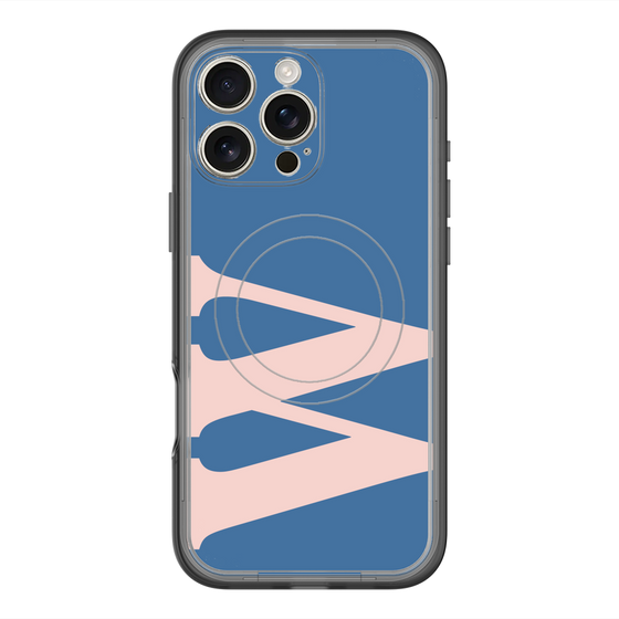 スリムプロテクションプレミアムケース with MagSafe［ オリジナル - initial color - W navy ］