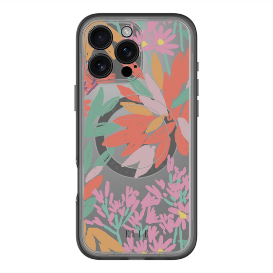 スリムプロテクションプレミアムケース with MagSafe［ ELLE - フローラル ］