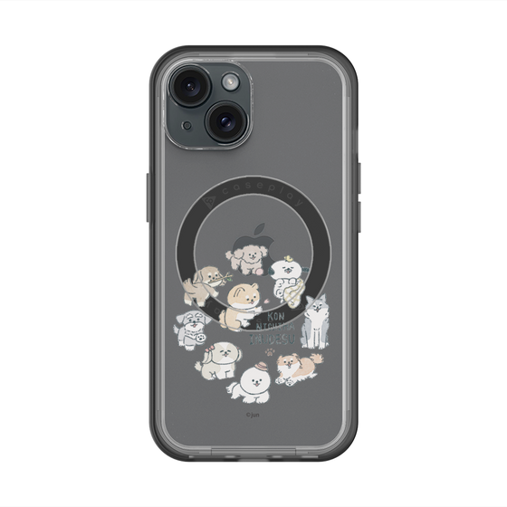 スリムプロテクションプレミアムケース with MagSafe［ こんにちは、いぬです - みんなそろって - クリア ］