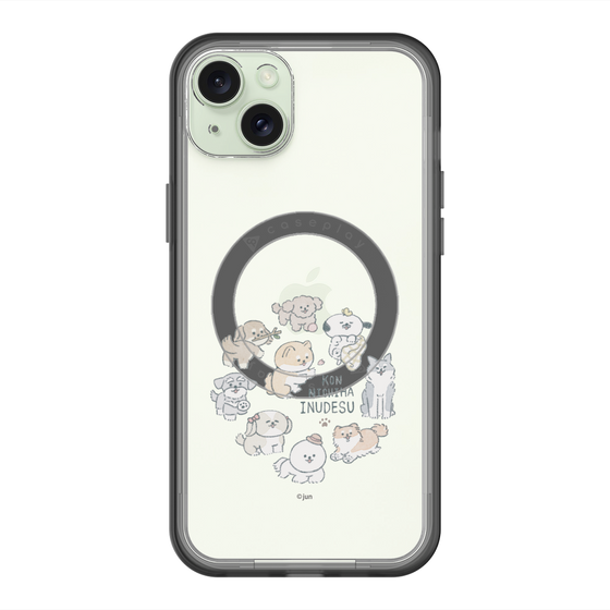 スリムプロテクションプレミアムケース with MagSafe［ こんにちは、いぬです - みんなそろって - クリア ］