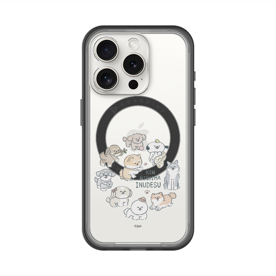 スリムプロテクションプレミアムケース with MagSafe［ こんにちは、いぬです - みんなそろって - クリア ］