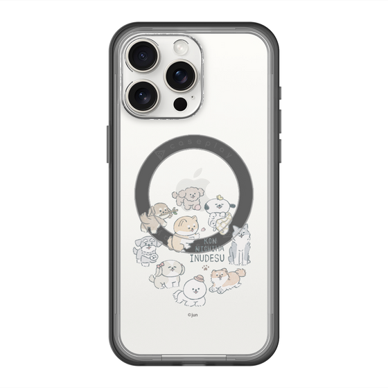 スリムプロテクションプレミアムケース with MagSafe［ こんにちは、いぬです - みんなそろって - クリア ］