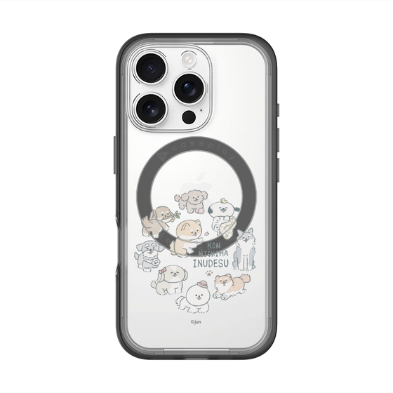 スリムプロテクションプレミアムケース with MagSafe［ こんにちは、いぬです - みんなそろって - クリア ］