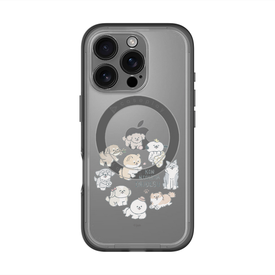 スリムプロテクションプレミアムケース with MagSafe［ こんにちは、いぬです - みんなそろって - クリア ］