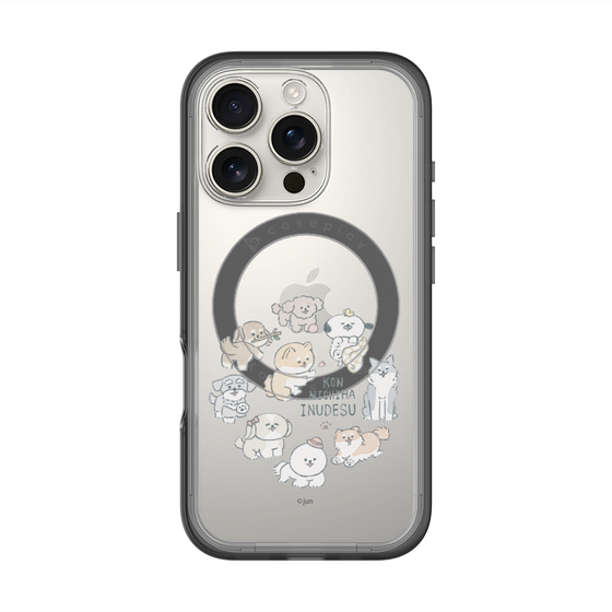 スリムプロテクションプレミアムケース with MagSafe［ こんにちは、いぬです - みんなそろって - クリア ］