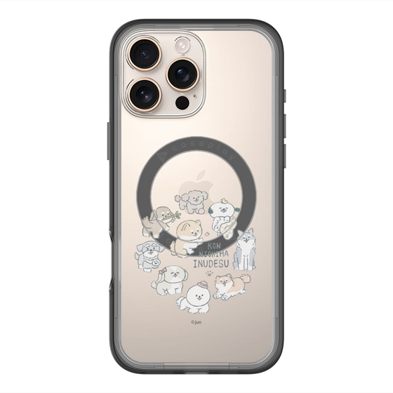 スリムプロテクションプレミアムケース with MagSafe［ こんにちは、いぬです - みんなそろって - クリア ］