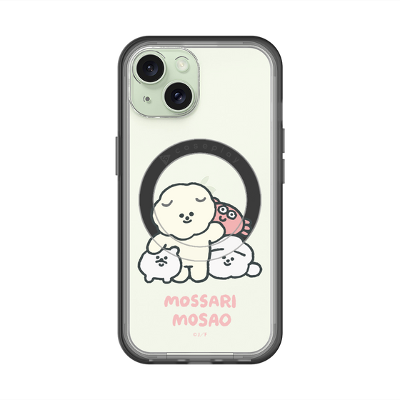 スリムプロテクションプレミアムケース with MagSafe［ もっさりもさお - みんないっしょ - クリア ］