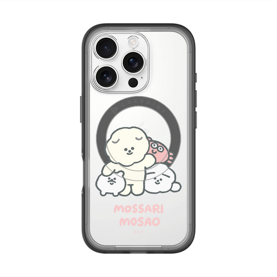 スリムプロテクションプレミアムケース with MagSafe［ もっさりもさお - みんないっしょ - クリア ］