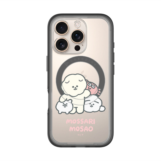 スリムプロテクションプレミアムケース with MagSafe［ もっさりもさお - みんないっしょ - クリア ］