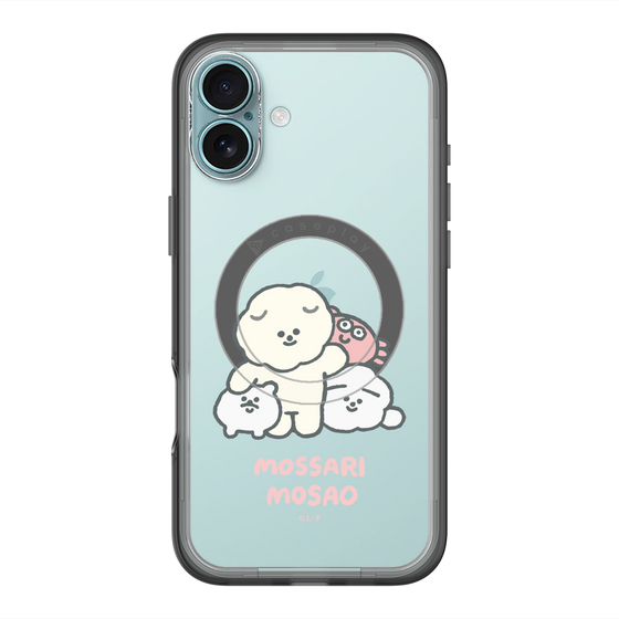 スリムプロテクションプレミアムケース with MagSafe［ もっさりもさお - みんないっしょ - クリア ］