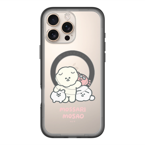 スリムプロテクションプレミアムケース with MagSafe［ もっさりもさお - みんないっしょ - クリア ］