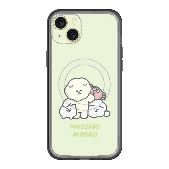 スリムプロテクションプレミアムケース with MagSafe［ もっさりもさお - みんないっしょ - グリーン ］