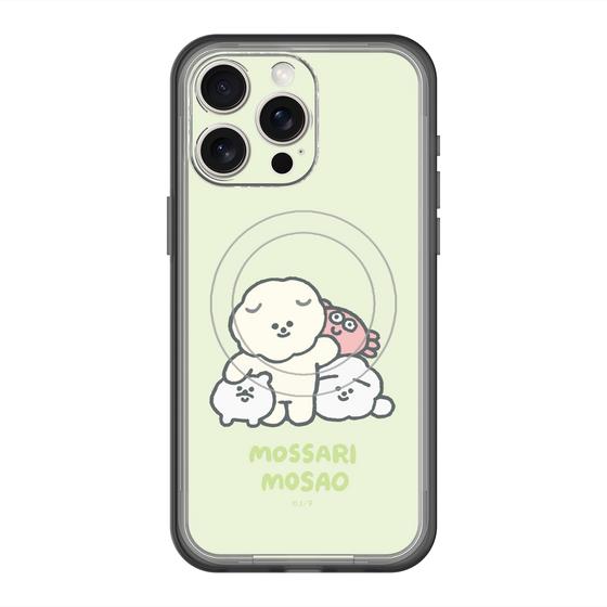 スリムプロテクションプレミアムケース with MagSafe［ もっさりもさお - みんないっしょ - グリーン ］
