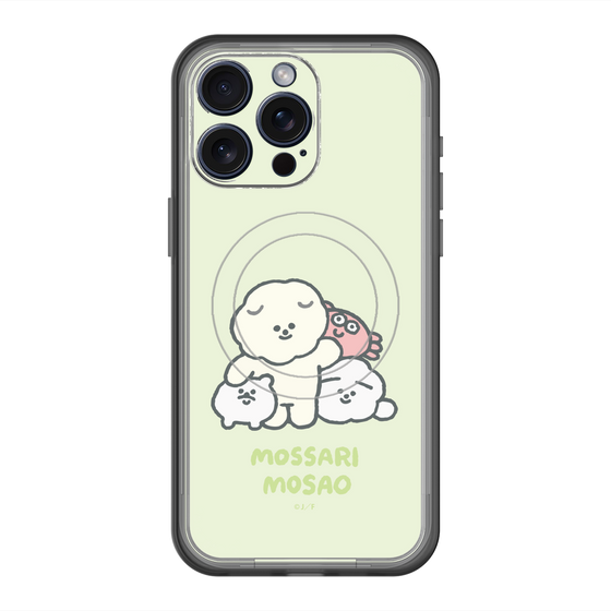 スリムプロテクションプレミアムケース with MagSafe［ もっさりもさお - みんないっしょ - グリーン ］