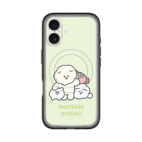 スリムプロテクションプレミアムケース with MagSafe［ もっさりもさお - みんないっしょ - グリーン ］