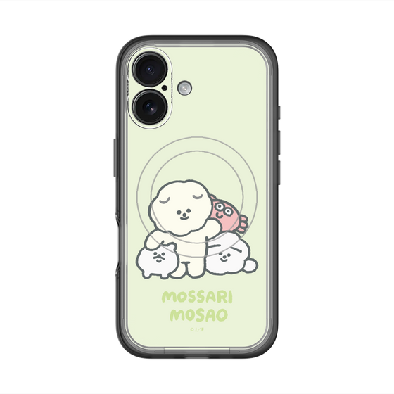 スリムプロテクションプレミアムケース with MagSafe［ もっさりもさお - みんないっしょ - グリーン ］