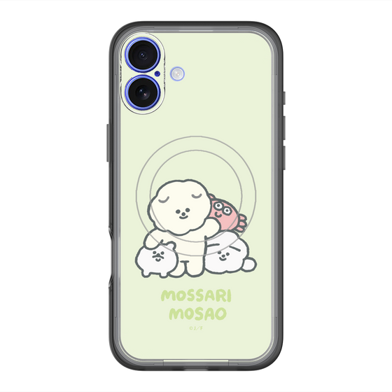 スリムプロテクションプレミアムケース with MagSafe［ もっさりもさお - みんないっしょ - グリーン ］