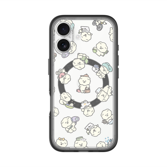 スリムプロテクションプレミアムケース with MagSafe［ もっさりもさお - もさおがいっぱい - クリア ］