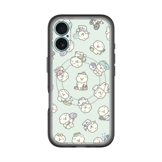 スリムプロテクションプレミアムケース with MagSafe［ もっさりもさお - もさおがいっぱい - グリーン ］