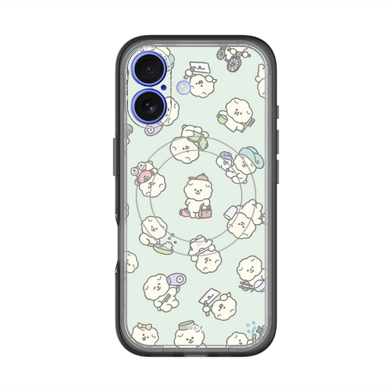 スリムプロテクションプレミアムケース with MagSafe［ もっさりもさお - もさおがいっぱい - グリーン ］
