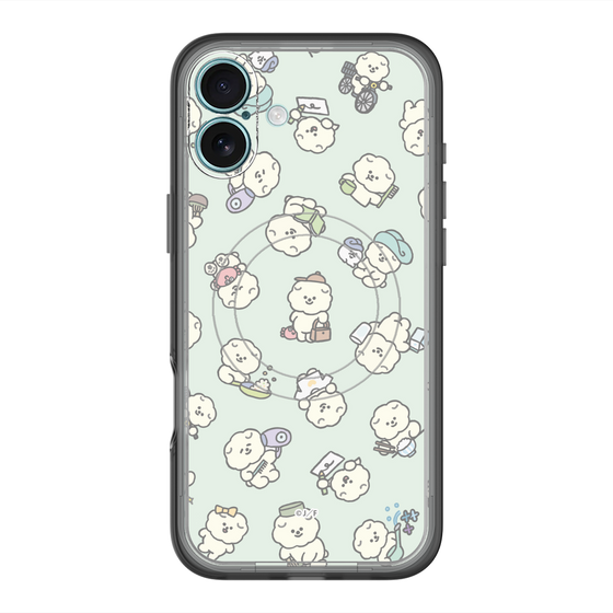 スリムプロテクションプレミアムケース with MagSafe［ もっさりもさお - もさおがいっぱい - グリーン ］
