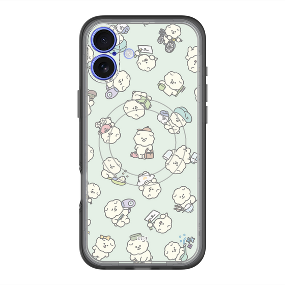 スリムプロテクションプレミアムケース with MagSafe［ もっさりもさお - もさおがいっぱい - グリーン ］