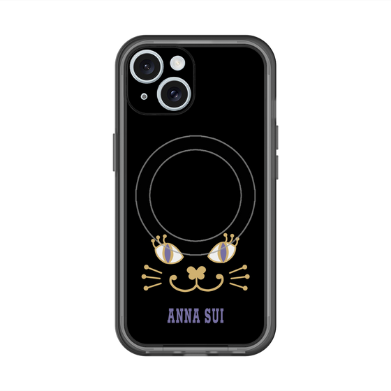 スリムプロテクションプレミアムケース with MagSafe［ ANNA SUI - フェイス - ブラック ］