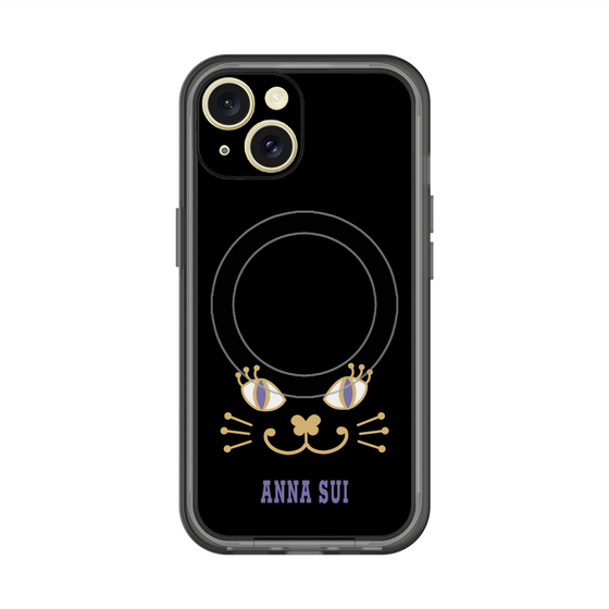スリムプロテクションプレミアムケース with MagSafe［ ANNA SUI - フェイス - ブラック ］