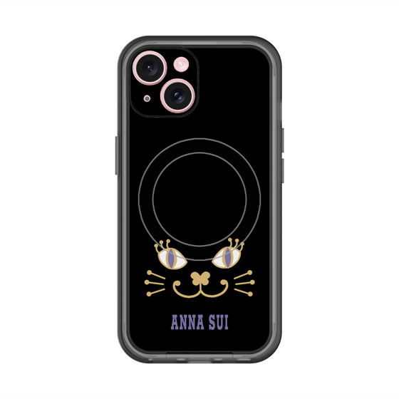 スリムプロテクションプレミアムケース with MagSafe［ ANNA SUI - フェイス - ブラック ］