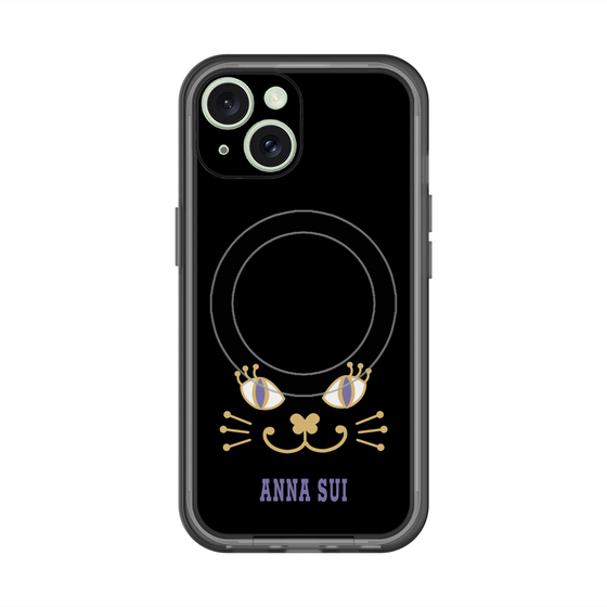 スリムプロテクションプレミアムケース with MagSafe［ ANNA SUI - フェイス - ブラック ］