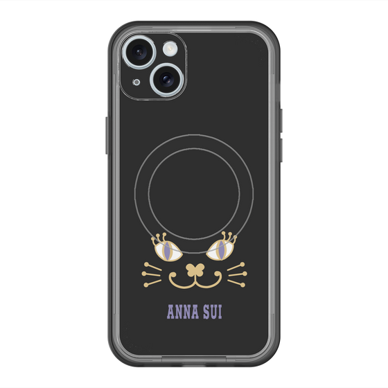スリムプロテクションプレミアムケース with MagSafe［ ANNA SUI - フェイス - ブラック ］