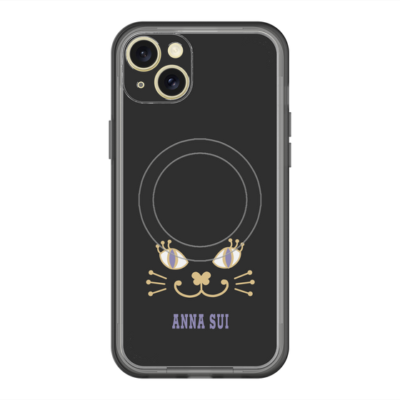 スリムプロテクションプレミアムケース with MagSafe［ ANNA SUI - フェイス - ブラック ］