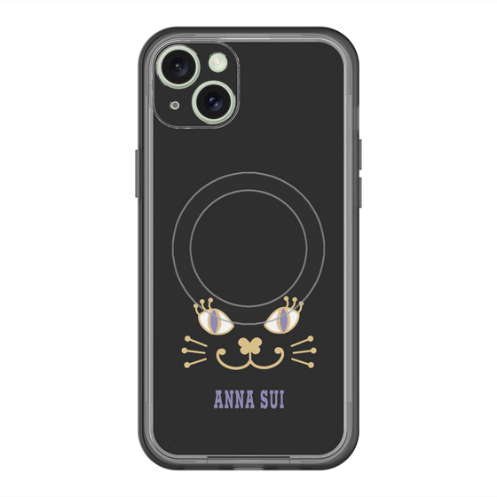 スリムプロテクションプレミアムケース with MagSafe［ ANNA SUI - フェイス - ブラック ］