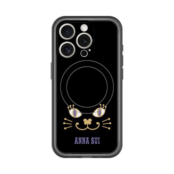 スリムプロテクションプレミアムケース with MagSafe［ ANNA SUI - フェイス - ブラック ］