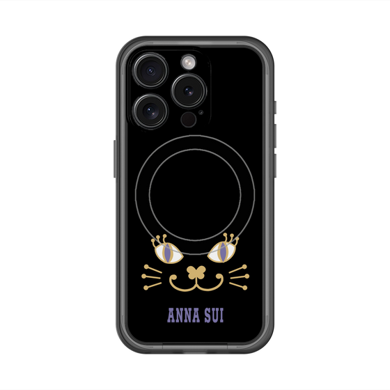 スリムプロテクションプレミアムケース with MagSafe［ ANNA SUI - フェイス - ブラック ］
