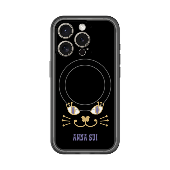 スリムプロテクションプレミアムケース with MagSafe［ ANNA SUI - フェイス - ブラック ］